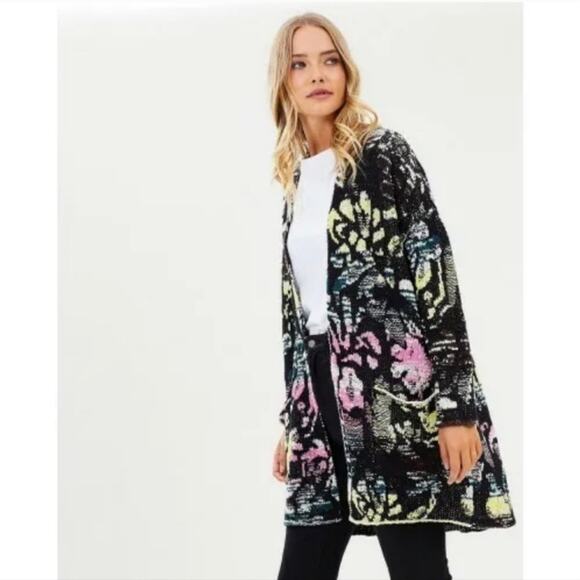 Free People Think Twice Technicolor Cardigan Sweater - Picture 9 of 11